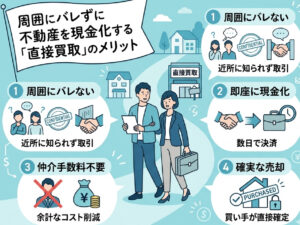 近所に知られず売却：周囲にバレずに不動産を現金化する「直接買取」のメリット